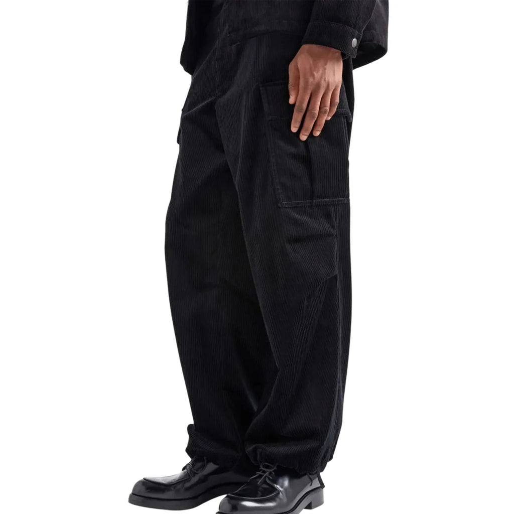 Black Corduroy Cargo Pants