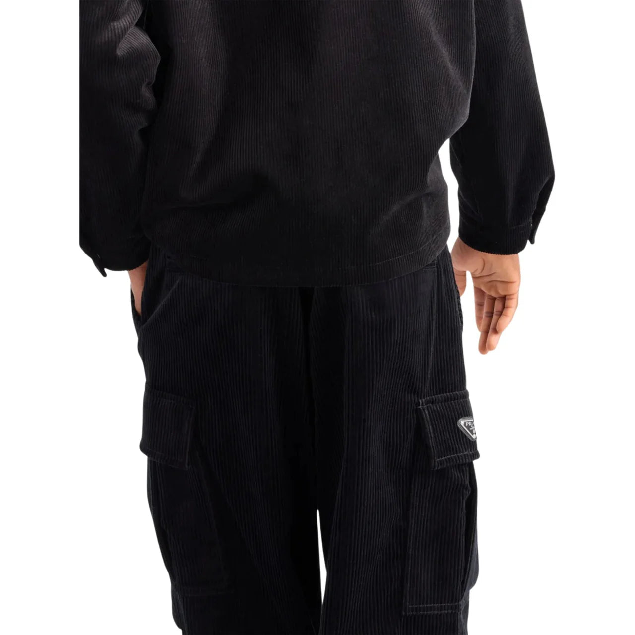 Black Corduroy Cargo Pants