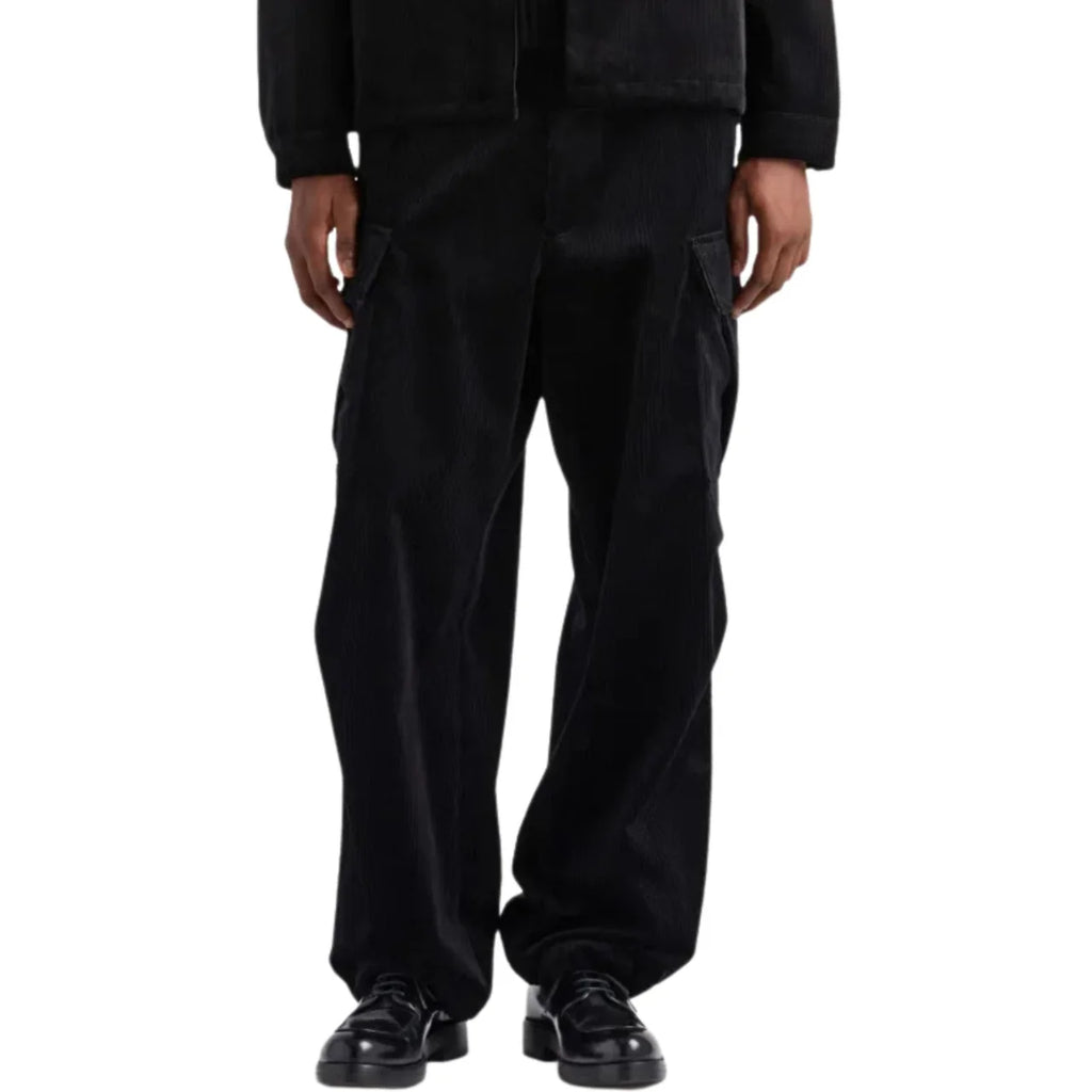 Black Corduroy Cargo Pants