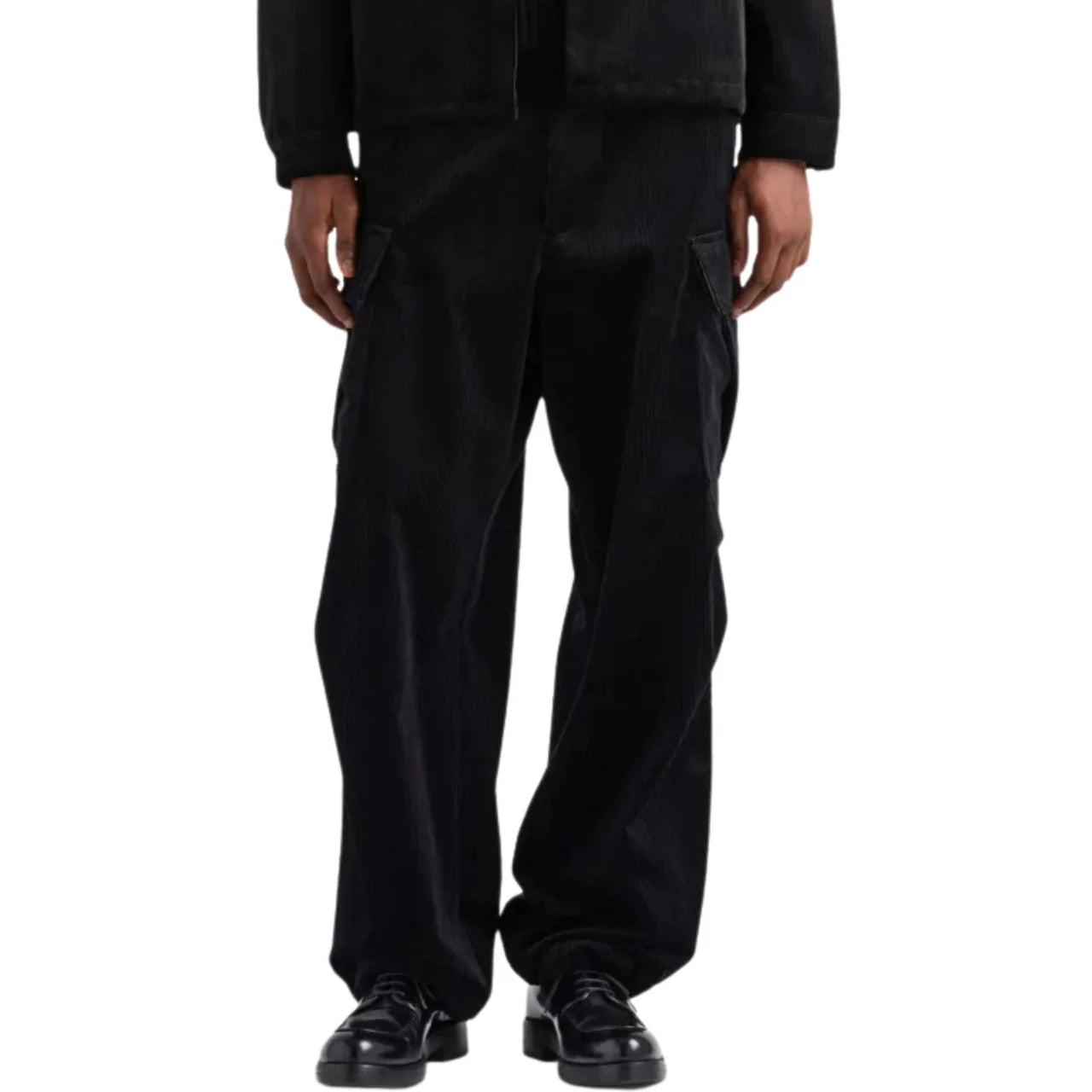 Black Corduroy Cargo Pants